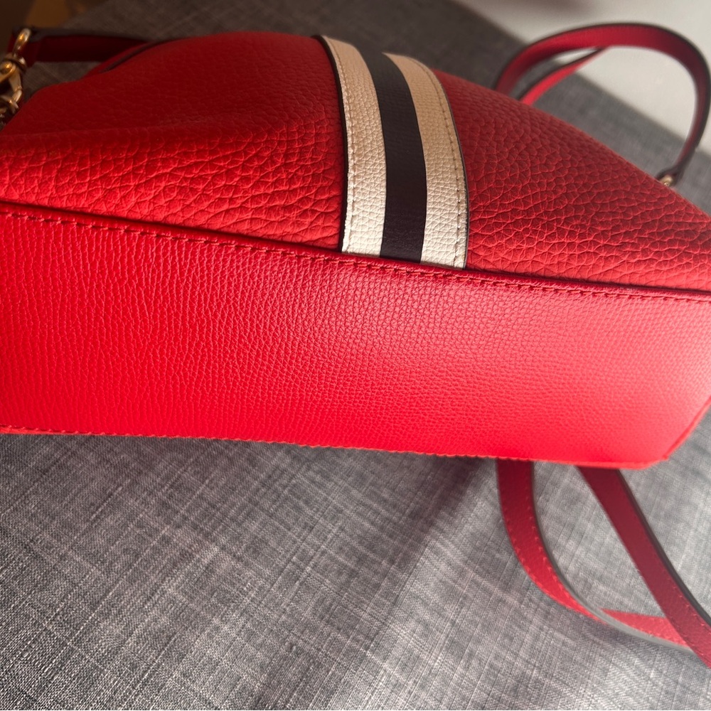 Henri Bendel Red and Black Crossbody Bag with Racing Stripe - Picture 7 of 8
